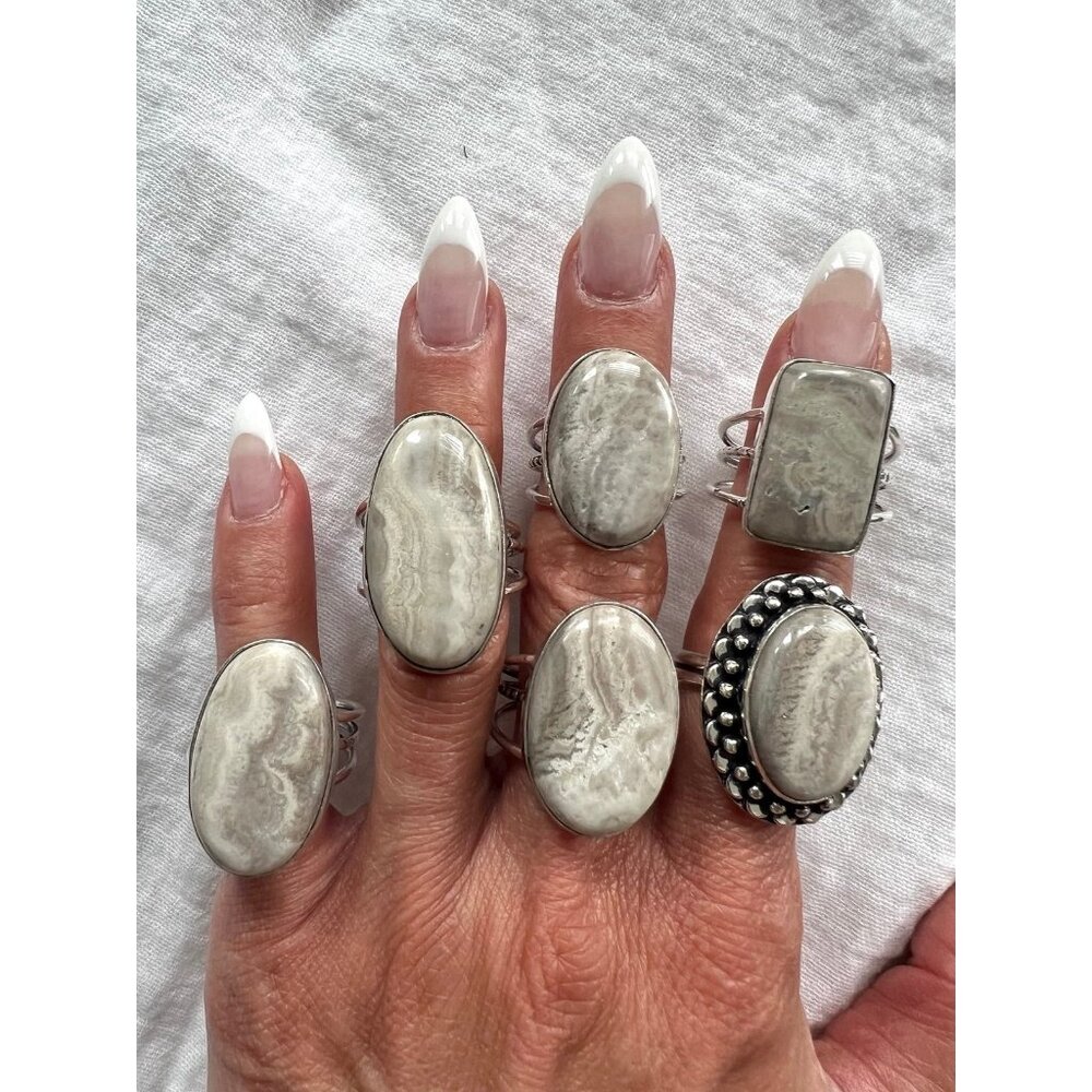 925 YOU CHOOSE! Jasper Swirl Tri-Band Ring 9.5